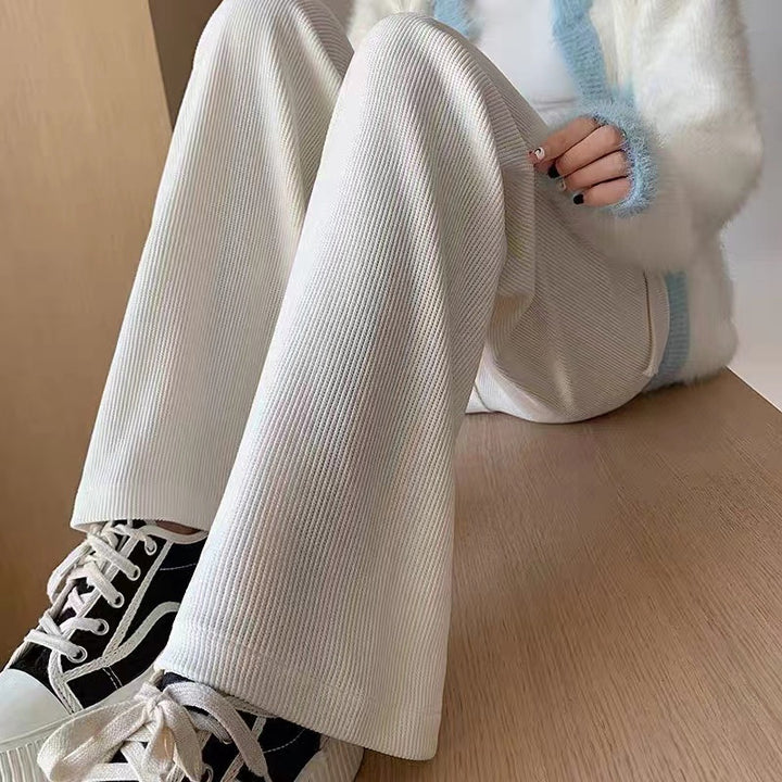 Damen-Cordhose mit hohem Bund, gerade geschnitten