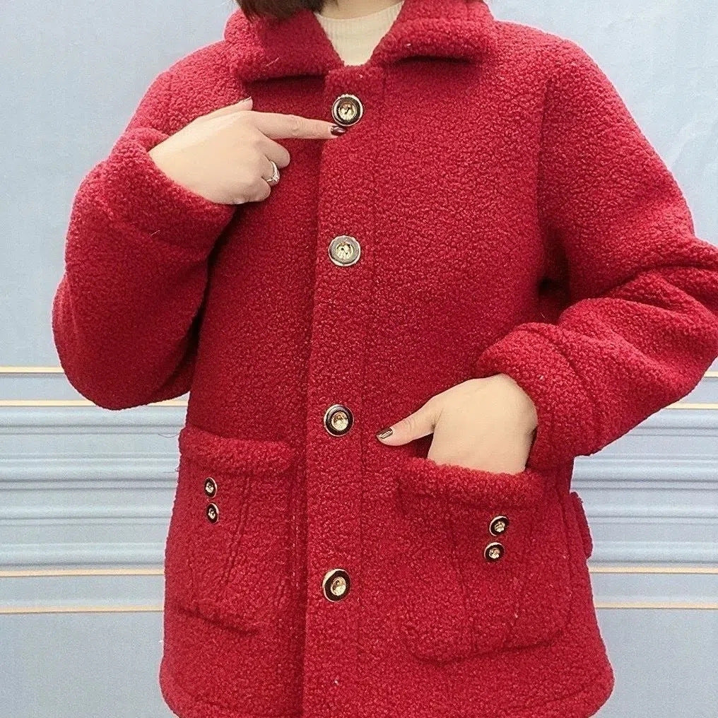 Gefütterte Damen-Jacke in Teddy-Optik