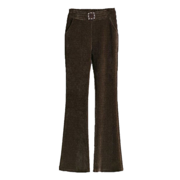 Gefütterte Damen-Cordhose mit leicht ausgestelltem Bein