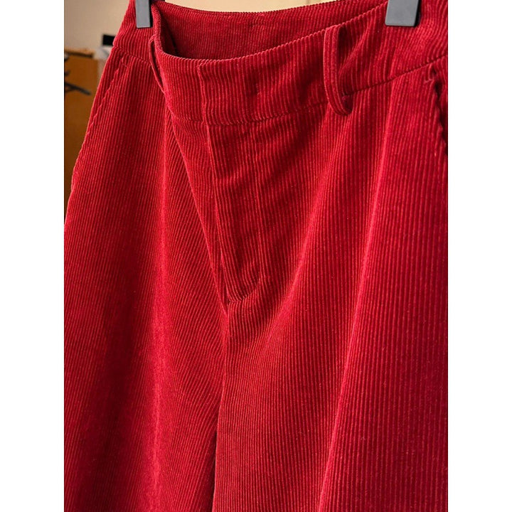 Damen-Cordhose, weit geschnitten, gerade Passform