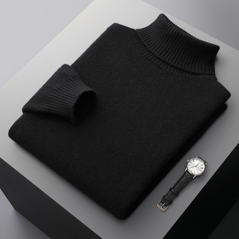 Herren-Wollpullover mit Rollkragen, 100% Wolle