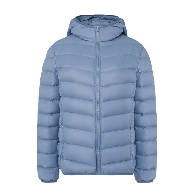Leichte Damen-Daunenjacke mit Kapuze, wasserabweisend