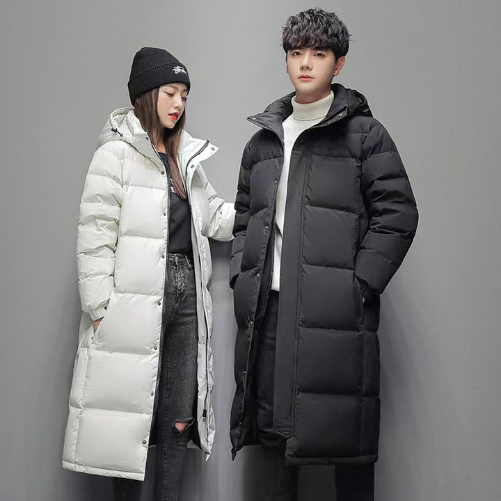 Gefütterte Unisex-Daunenjacke mit Kapuze