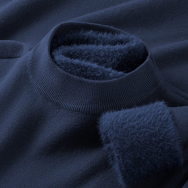 Herren-Pullover mit Stehkragen aus Modal-Wollmischung