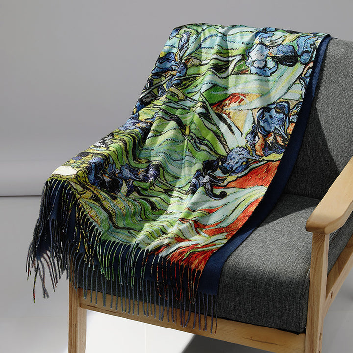 Damen-Schal mit Kunstkaschmir-Haptik und Kunstdruck, 70x180 cm