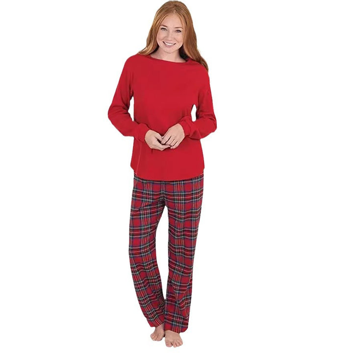 Weihnachts-Schlafanzug-Set mit Rentier-Motiv und Karomuster