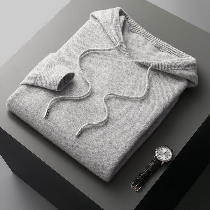 Herren-Kapuzenpullover aus Kaschmir-Wolle-Mix