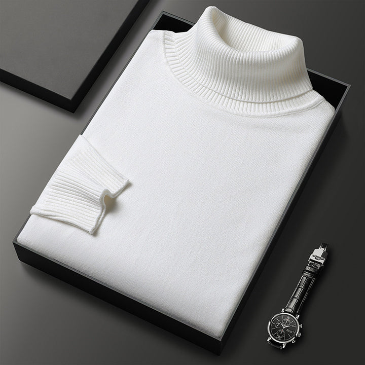 Herren-Rollkragenpullover, elastisch und körperbetont