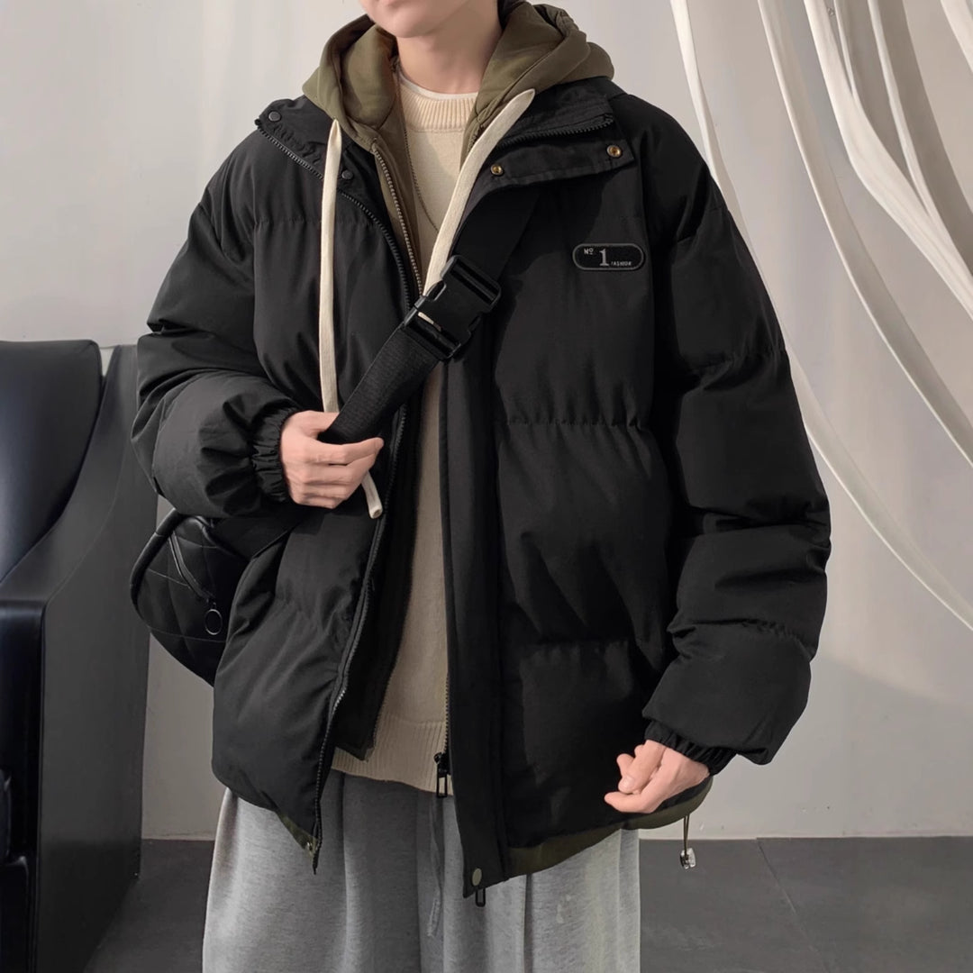 Herren Winterjacke, Kapuze, gefüttert, lockerer Schnitt