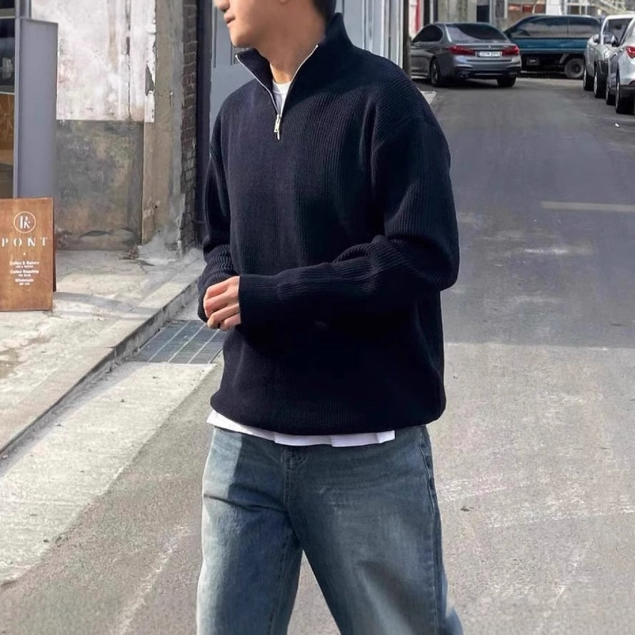 Stilvoller Strickpullover mit Reißverschluss
