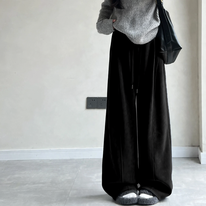 Kord-Weithose für Damen, hoch tailliert, gefüttert