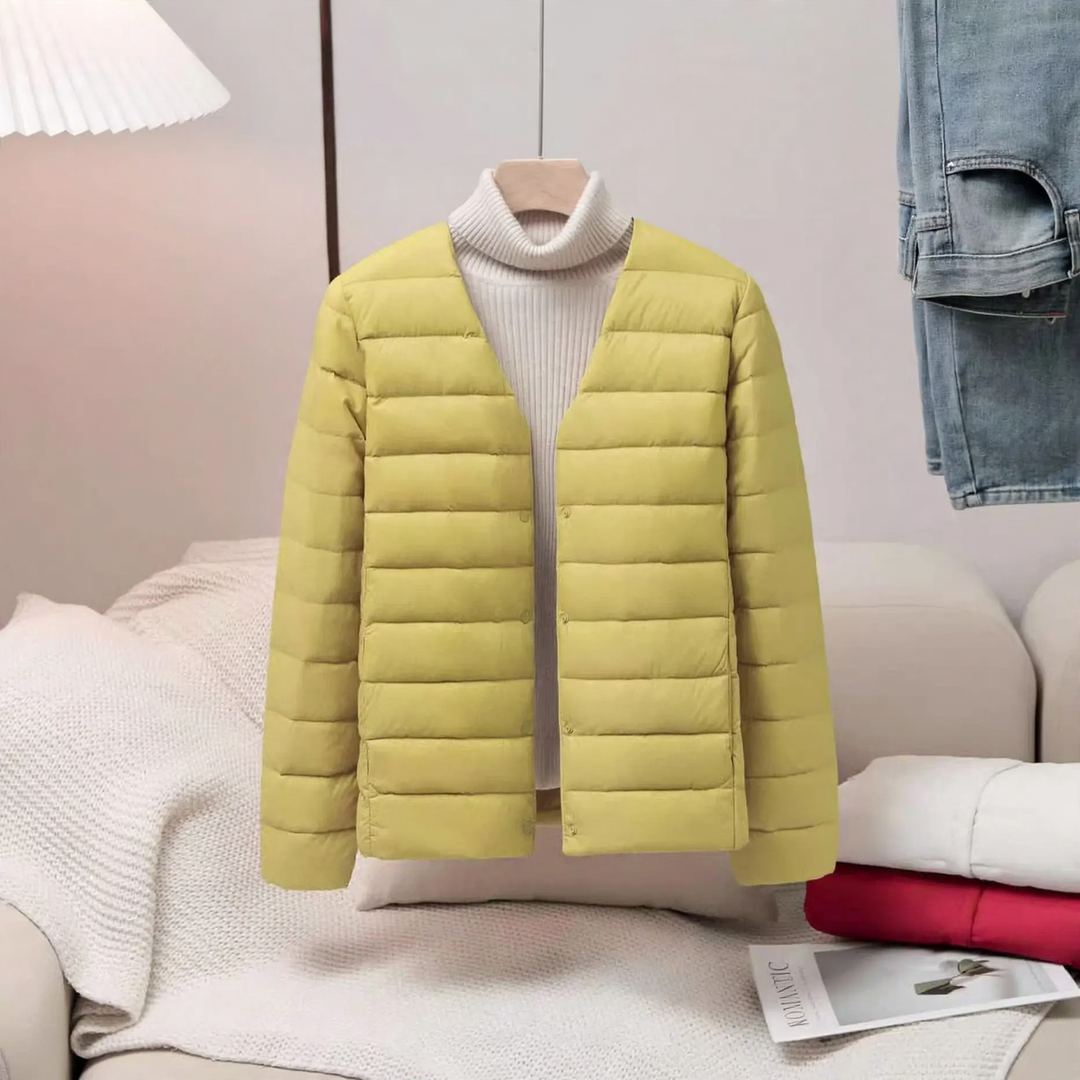 Leichte Damen-Daunenjacke, kurz, als Unterziehjacke