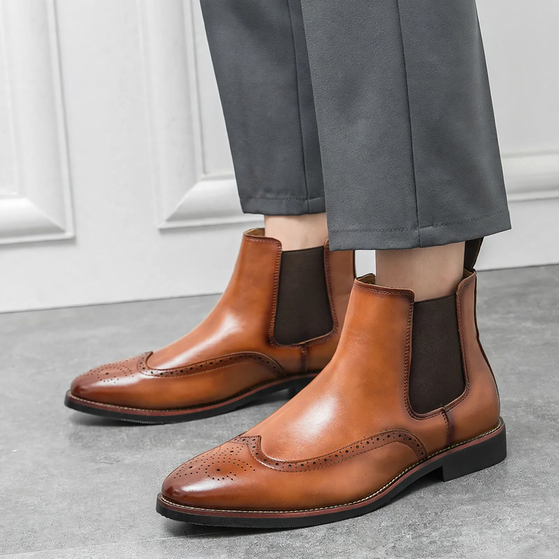 Modische Herren-Chelsea-Stiefel, spitz zulaufend
