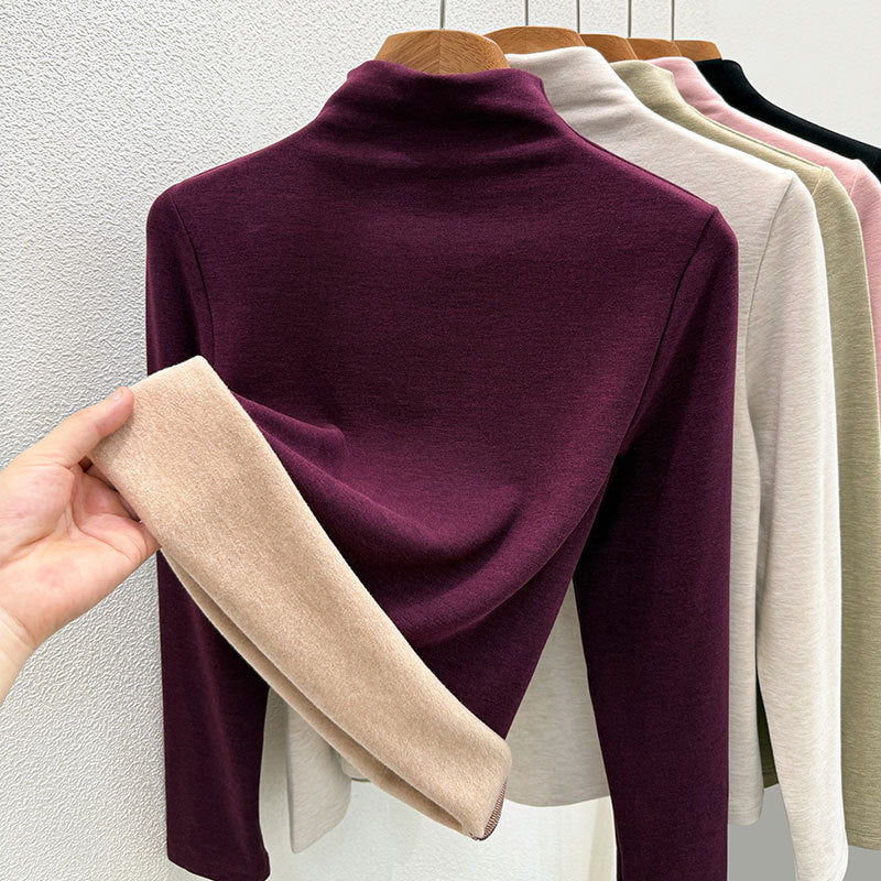 Wollmischung-Rollkragenpullover mit Thermofutter