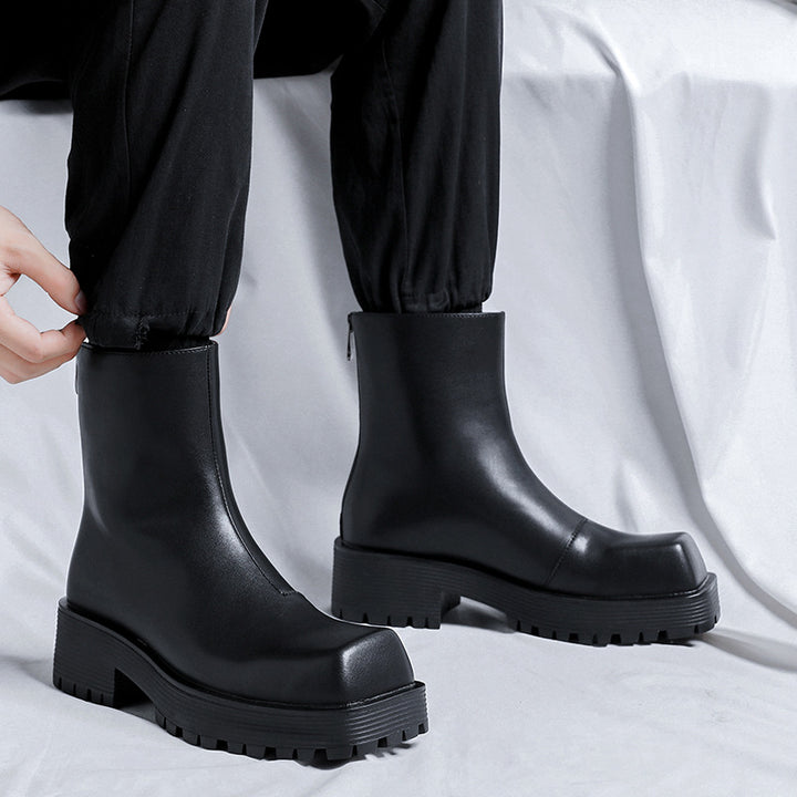 Herren-Chelsea-Stiefeletten mit Plateau und Keilabsatz