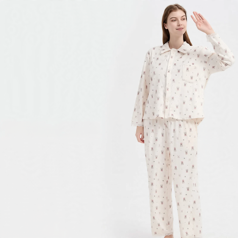 Warmer Korallenfleece-Schlafanzug für Damen, große Größen
