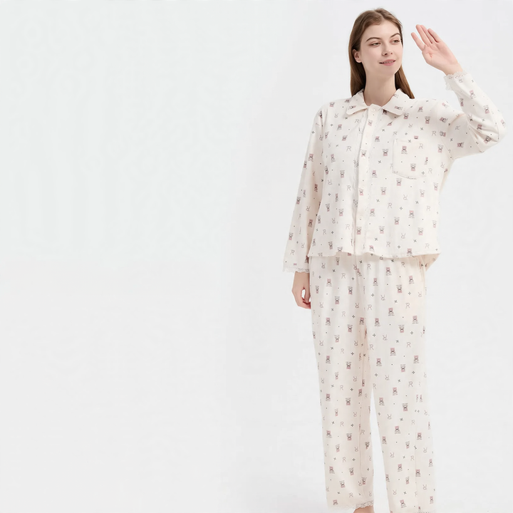 Warmer Korallenfleece-Schlafanzug für Damen, große Größen