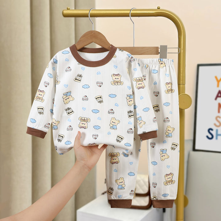 Kinder-Schlafanzug aus Baumwolle mit Jacquard-Muster