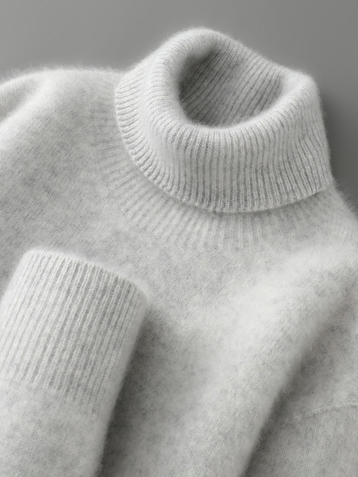 Herren-Pullover aus 100% Wolle mit Stehkragen