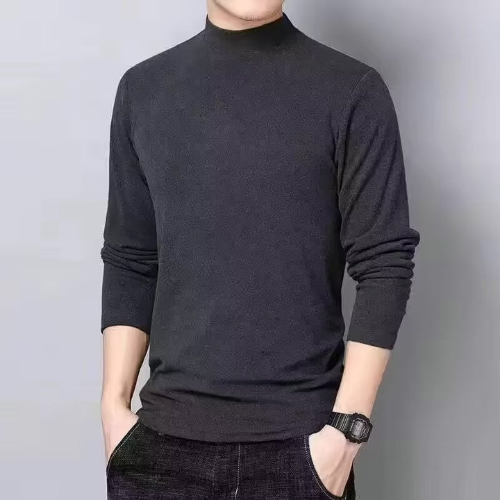 Herren-Langarmshirt mit Stehkragen, gefüttert