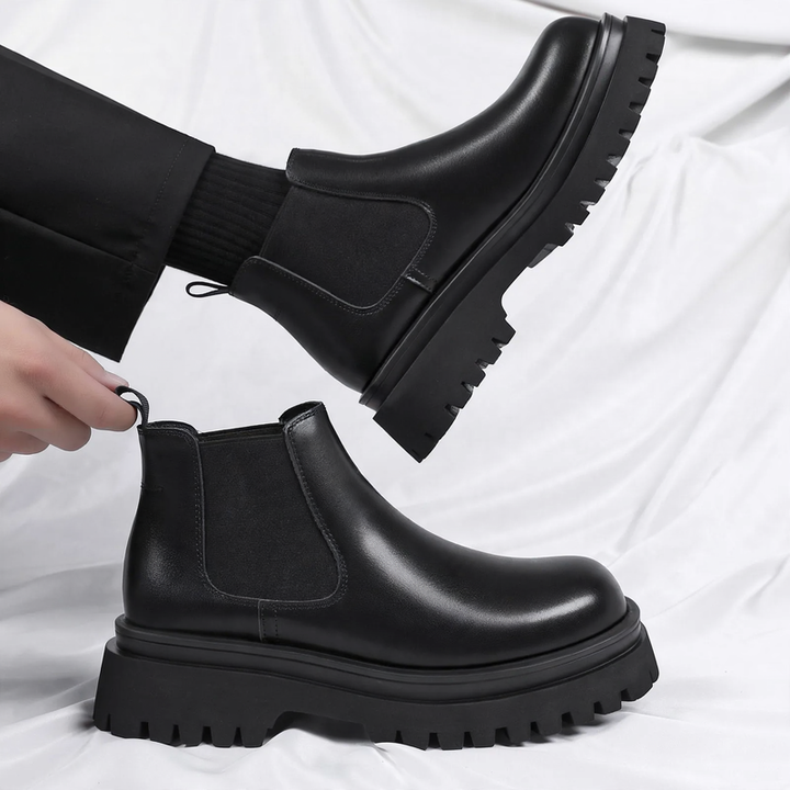 Herren-Plateau-Stiefel mit Innensohlenerhöhung
