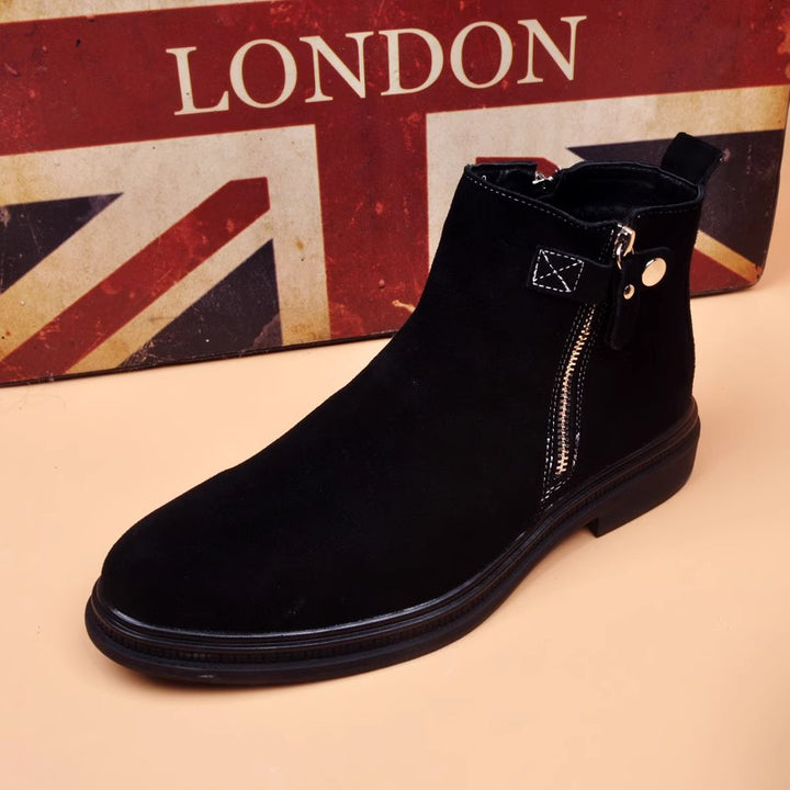 Herren-Lederstiefel, gefüttert, im britischen Stil