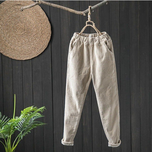 Damen Cordhose, lockere Passform, gefüttert