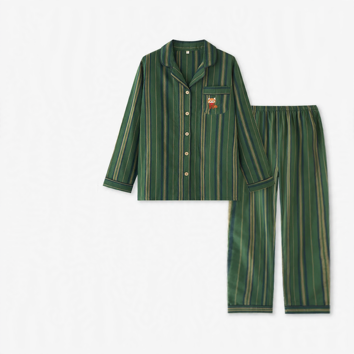 Baumwoll-Schlafanzug-Set für Paare, gestreift