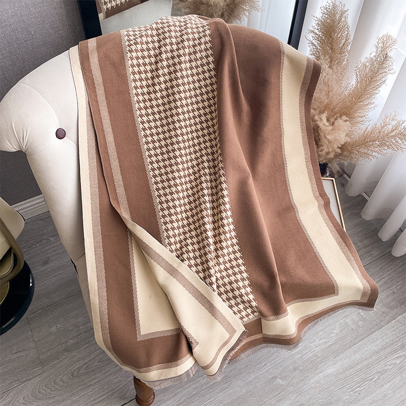 Jacquard-Schal mit Landschaftsmotiv, Kunstkaschmir, 180x65 cm