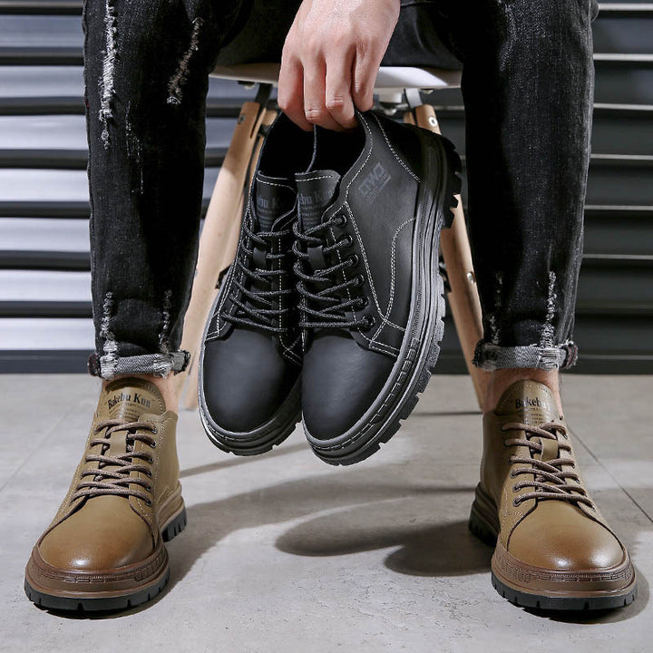 Herren-Chelsea-Stiefel aus Leder, rutschfest, flacher Absatz