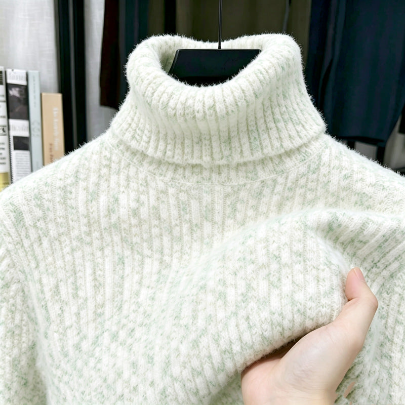 Herren-Rollkragenpullover mit Wollanteil und Futter
