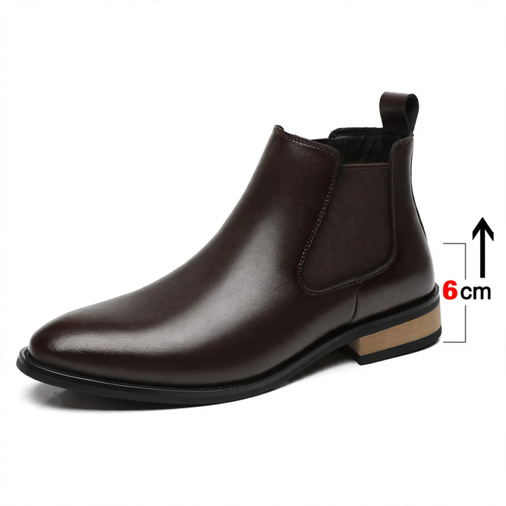 Herren Chelsea-Stiefel aus Leder, spitz zulaufend