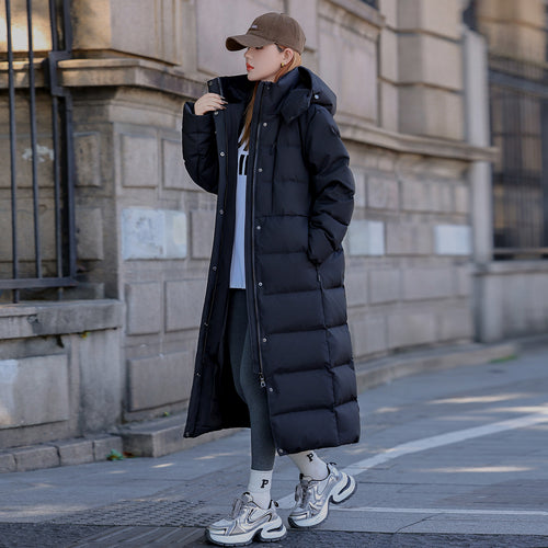 Extra lange Damen-Daunenjacke für extreme Kälte