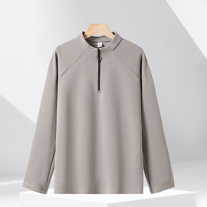 Halbreißverschluss-Sweatshirt mit Stehkragen, 320g