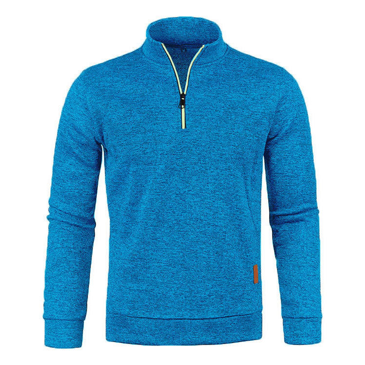 Herren-Strickpullover mit Stehkragen und Reißverschluss