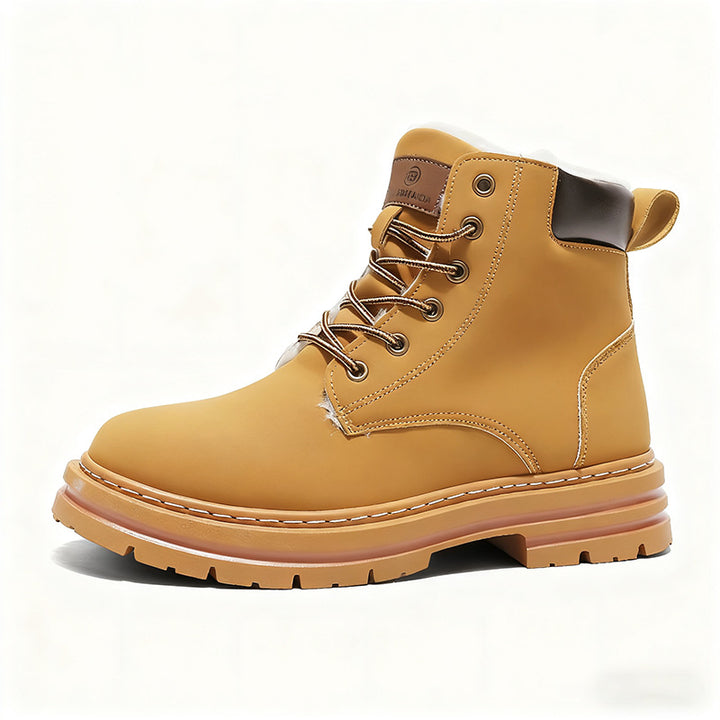 Gefütterte Herren-Winterstiefel, mittelhoher Schaft, warm