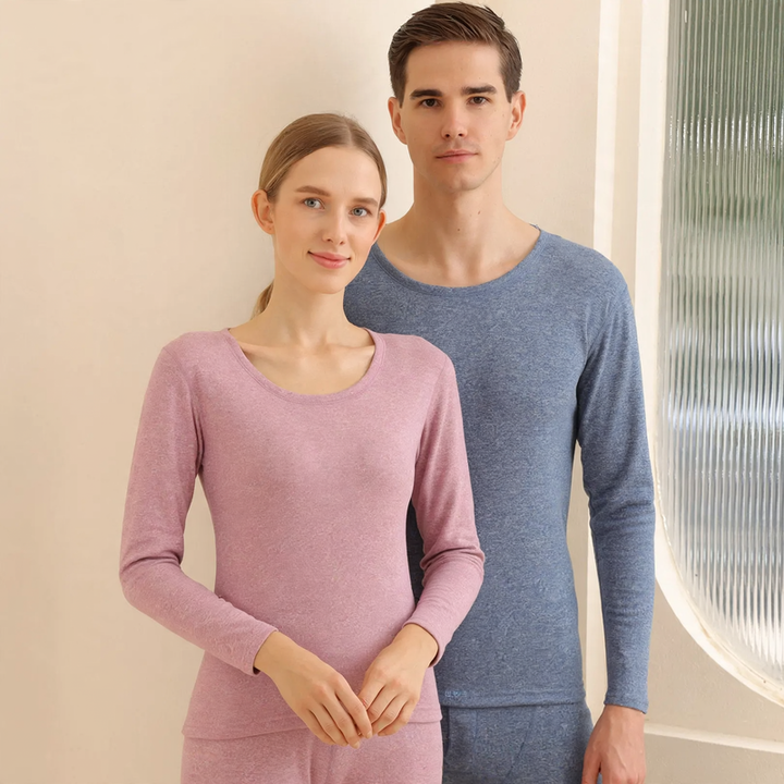 Thermounterwäsche-Set aus Wolle und Seide, Unisex