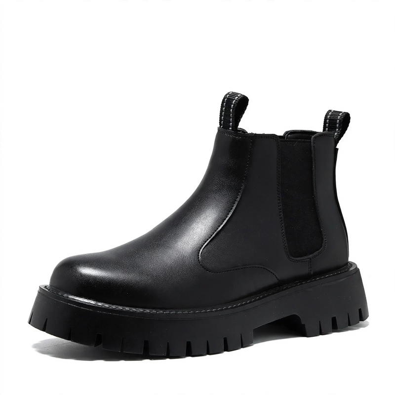 Herren-Chelsea-Stiefel, Mikrofaser, Gummisohle