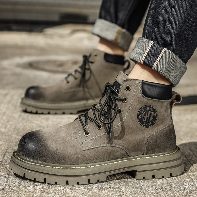 Modische Herren-Stiefel mit Plateau-Sohle