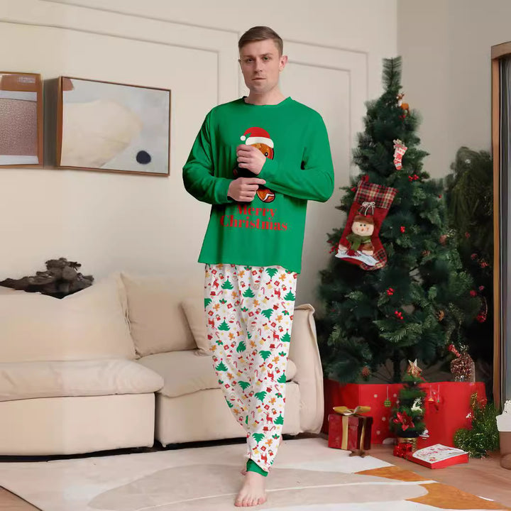 Familien-Pyjama-Set, Lebkuchenmann-Druck, Langarm