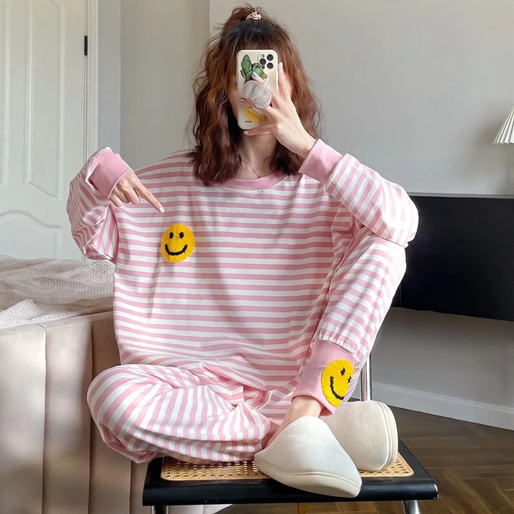 Warmes Pyjama-Set, Gefüttert, Große Größen