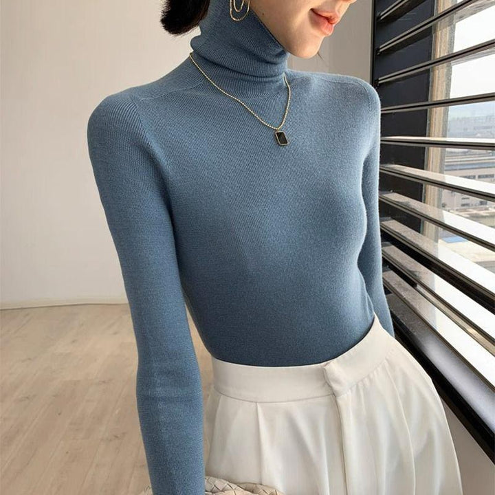 Damen Strickpullover, Rollkragen, körpernah