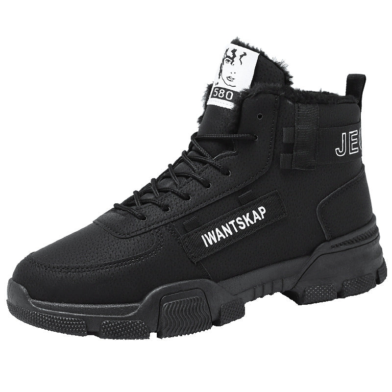 Gefütterte Herren-Winterstiefel, mittelhoher Schaft