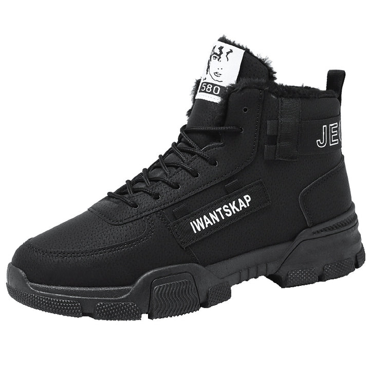 Gefütterte Herren-Winterstiefel, mittelhoher Schaft