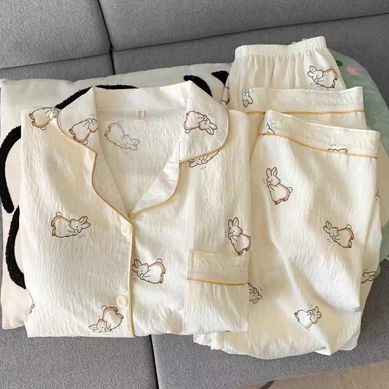 Damen-Pyjama, langärmelig, weich, Cartoon-Design