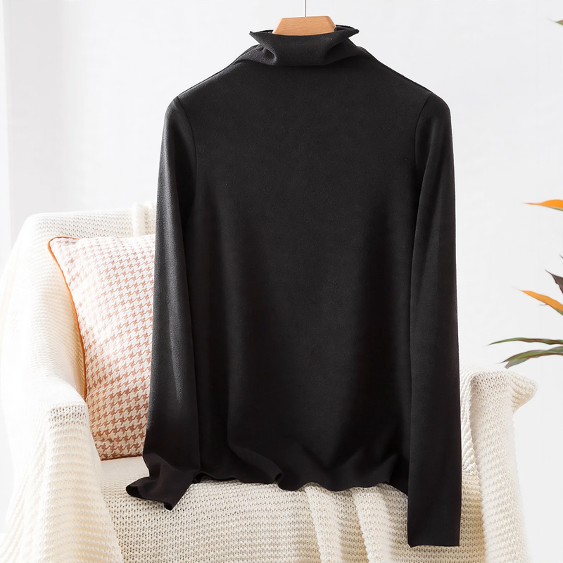 Damen-Rollkragenpullover aus Kaschmir-Seiden-Mix