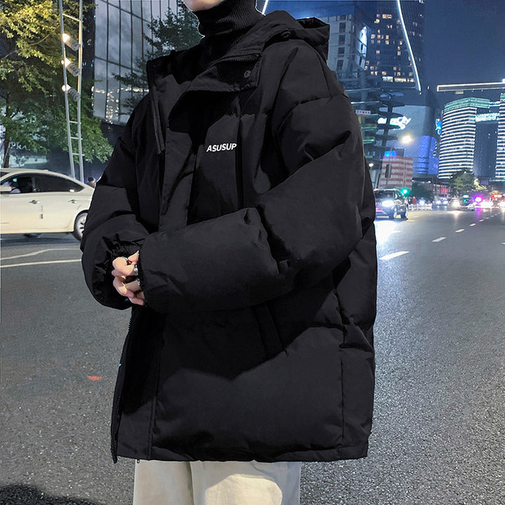 Gefütterte Herren-Kapuzenjacke im Oversize-Stil