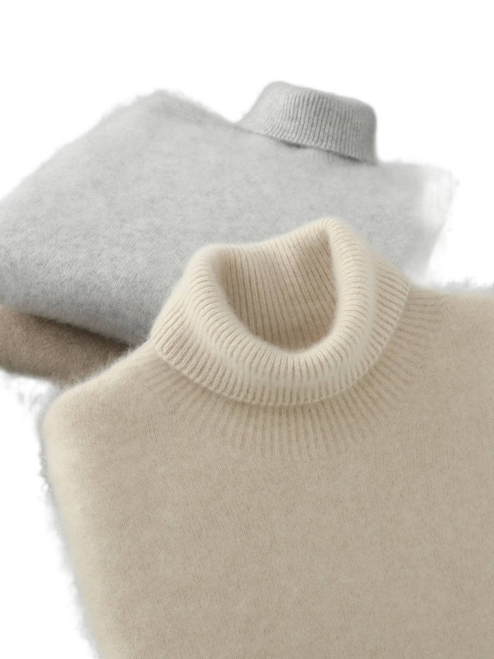 Herren-Pullover aus 100% Wolle mit Stehkragen