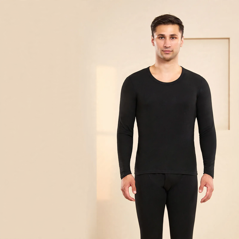 Unisex Thermounterwäsche-Set, gefüttert, Rundhals