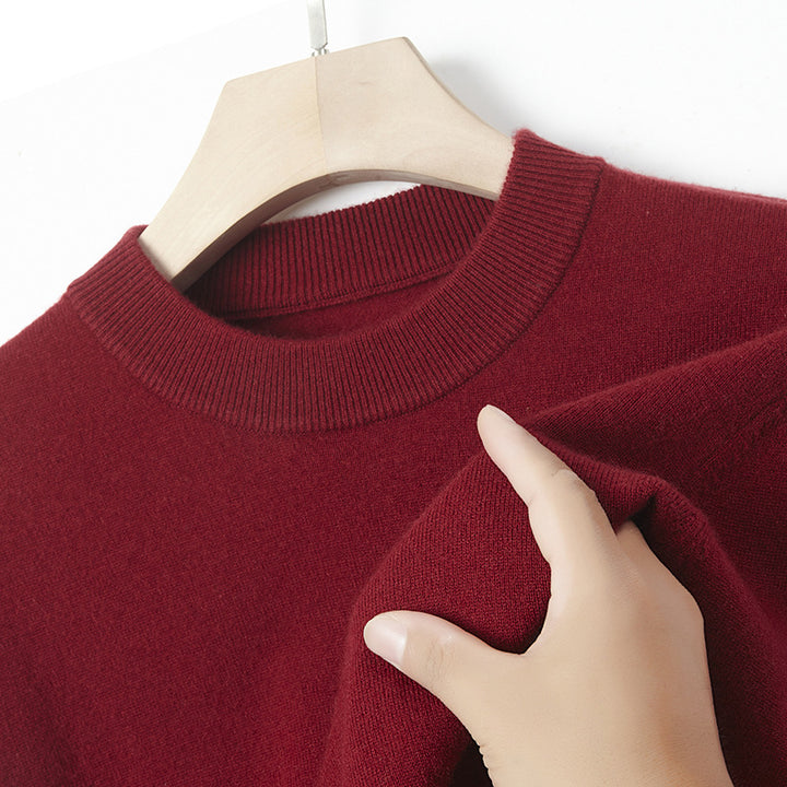 Herren-Kaschmirpullover, einfarbig, wärmend